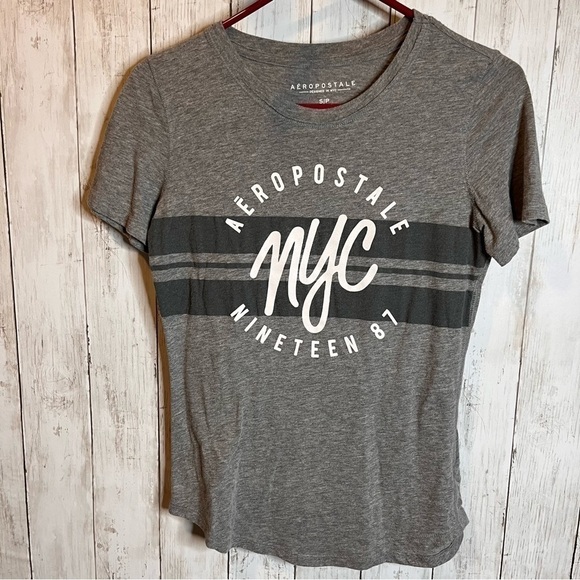 Aeropostale womens s/p gray NYC 1987 t shirt - Picture 1 of 6